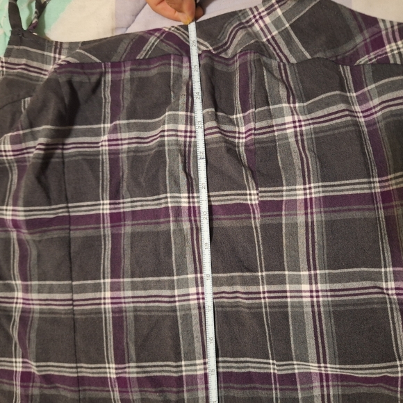 Vtg Y2K Purple Gray Plaid Spaghetti Strap Dress Size 9 Byer Too! California - Picture 3 of 7